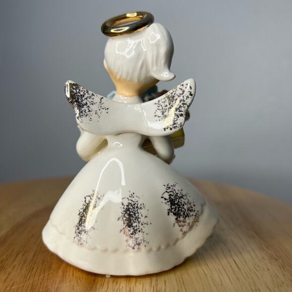Vintage Geo Z Lefton June Birthday Angel Figurine Rose Pearl #489 JAPAN READ - Picture 11 of 12